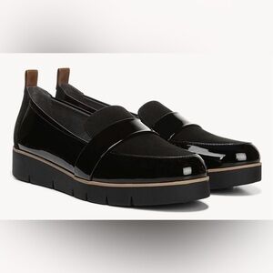 Dr. Scholl’s Black Lug Sole Penny Loafers Platform Slip On Comfort Preppy 8.5